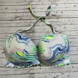 Victorias Secret Womens  36DD The Getaway Halter Bikini Top Multicolor Underwire